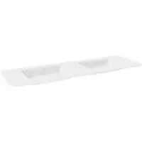 Balmani Moon double vasque Solid Surface blanc mat 160 x 55 cm