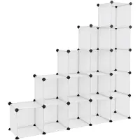 vidaXL Cubes de rangement 15 pcs Transparent PP