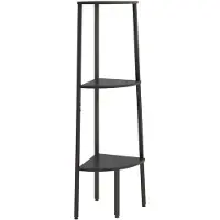 vidaXL Étagère d'angle avec 3 étagères Noir 45,5x31,5x120 cm