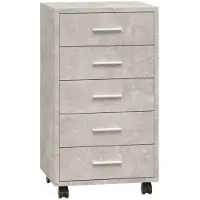 vidaXL Armoire à tiroirs avec roulettes Gris béton Bois d'ingénierie
