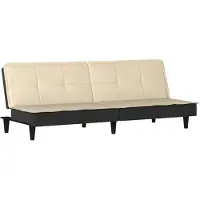 vidaXL Canapé-lit crème tissu