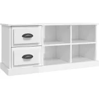vidaXL Armoire TV blanc brillant 102x35,5x47,5 cm Bois composite