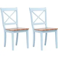 vidaXL Chaises de salle à manger, lot de 2, gris, bois clair, bois massif d'hévéa
