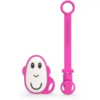 Matchstick Monkey Flat Face Teether & Soother Clip coffret cadeau pour enfant Pink