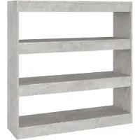 vidaXL Bibliothèque/Séparateur de pièce Gris béton 100x30x103 cm