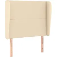 vidaXL Tête de lit avec oreilles Crème 83x23x118/128 cm Tissu