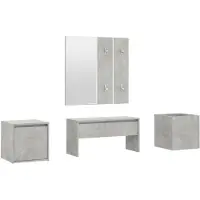 vidaXL Ensemble de meubles de couloir Gris béton Bois d'ingénierie