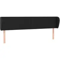 vidaXL Tête de lit avec oreilles Noir 163x23x78/88 cm Similicuir