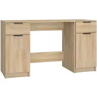 vidaXL Bureau avec armoire d'appoint Chêne Sonoma Matériau dérivé du bois