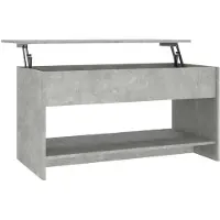 vidaXL Table basse gris béton 102x50x52,5 cm Bois composite