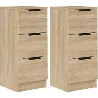 vidaXL Sideboards 2 pcs. chêne Sonoma 30x30x70 cm bois composite