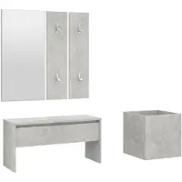 vidaXL Ensemble de meubles de couloir Gris béton Bois d'ingénierie