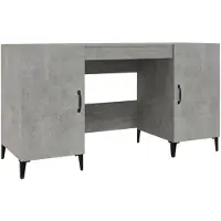 vidaXL Bureau gris béton 140x50x75 cm Bois composite