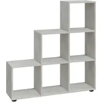 vidaXL Bibliothèque escalier Gris béton 107 cm Bois d'ingénierie