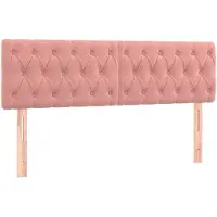 vidaXL Têtes de lit 2 pcs. Rose 80x7x78/88 cm velours
