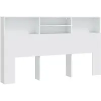 vidaXL Tête de lit avec étagères blanc 180x19x103,5 cm