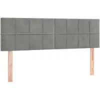 vidaXL Têtes de lit 2 pcs. Gris clair 72x5x78/88 cm velours