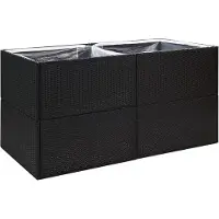 vidaXL Jardinière Noir 157x80x80 cm Résine tressée