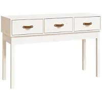 vidaXL Table console Blanc 114x40x75 cm Bois massif de pin