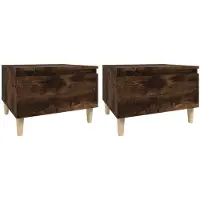 vidaXL Tables d'appoint 2 pcs Chêne fumé 50x46x35 cm Bois ingénierie