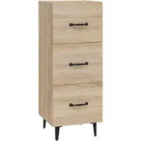 vidaXL Sideboard Chêne Sonoma 34,5x34x90 cm Matériau dérivé du bois