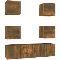 vidaXL Ensemble de 6 meubles TV en bois de chêne fumé