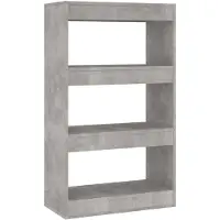 vidaXL Bibliothèque/séparateur de pièce gris béton bois d'ingénierie