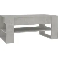 vidaXL Table basse gris béton 102x55x45 cm Bois composite
