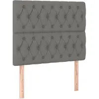 vidaXL Tête de lit Gris foncé 100x7x118/128 cm Tissu
