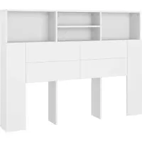 vidaXL Tête de lit avec étagères blanc 140x19x103,5 cm