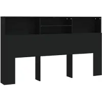 vidaXL Tête de lit avec étagères Noir 180x19x103,5 cm