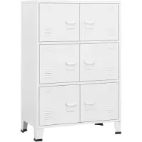 vidaXL Coffre de rangement industriel Blanc 75x40x115 cm Métal
