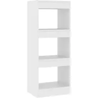 vidaXL Bibliothèque/séparateur de pièce blanc bois d'ingénierie