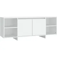 DKD Home Decor Armoire TV Blanc 130x35x50 cm Bois composite