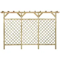 vidaXL Clôture en treillis avec partie supérieure de pergola 300x50x200cm Pin imprégné