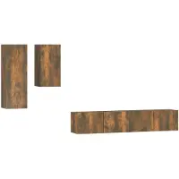vidaXL Ensemble de meubles TV 4 pièces chêne fumé bois composite