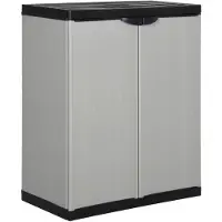 vidaXL Armoire de rangement de jardin avec 1 fond gris et noir 68x40x85 cm