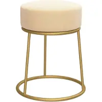 vidaXL Tabouret rond Abricot Velours