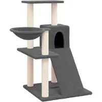 vidaXL Arbre à chat avec colonnes à griffer en sisal gris foncé 82 cm