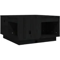 vidaXL Table basse noire 60x61x32,5 cm pin massif