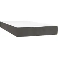vidaXL Matelas à ressorts ensachés gris foncé 90x190x20 cm velours