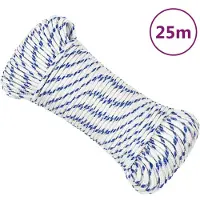 vidaXL Corde de bateau Blanc 5 mm 25 m Polypropylène