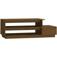 vidaXL Table basse marron miel 120x50x40,5 cm pin massif