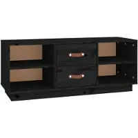 vidaXL Armoire TV noire 100x34x40 cm pin massif