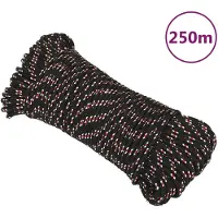 vidaXL Corde de bateau Noir 4 mm 250 m Polypropylène
