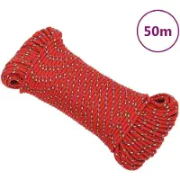 vidaXL Corde de bateau Rouge 5 mm 50 m Polypropylène