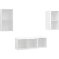 vidaXL Ensemble de meubles TV 3 pièces blanc en bois composite