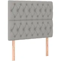 vidaXL Têtes de lit 2 pcs. Gris clair 90x7x78/88 cm Tissu