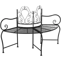 vidaXL Banc d'arbre 150 cm noir acier