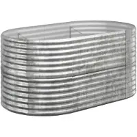 vidaXL -Pflanzer 152x80x68 cm Pulver -mit Silber gefärbter Stahlbeschichtter